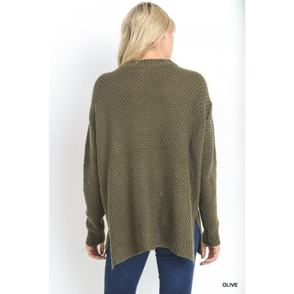 Bianca Sweater Solid Olive Long Sleeves - Picture 2 of 2